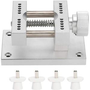 Adjustable Watch Case Holder, Metal Wristwatch Repairing Open Case Holder Watch Strap Remover Base Movement Repair Tool Watchmaker Tool (White)