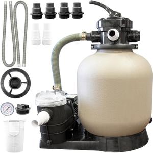 SWIMLINE HYDROTOOLS Pool Sand Filter Pump For Above Ground & Inground Pool | 14 Inch Cleaner System 1/2 HP (0.45 THP) Horsepower 2400 GPH | Pools Up To 10500 Gallons Intex Bestway Compatible 71405 (14 Inch (Up To 10500 Gal))