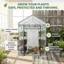 Greenhouse - Walk in Greenhouse with 8 Sturdy Shelves and PVC Cover for Indoor or Outdoor Use - 56 x 56 x 76-Inch Green House by Pure Garden, 8 Tier
