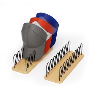 Ysteq Hat Organizer for Baseball Caps 2 Pack Hat Rack for 14 Baseball Caps Wooden Hat Holder Stand Storage Display Cap Organizer for Closet Shelf