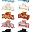 12 Pack Medium Large Claw Clips for Thin or Thick Hair, Double Row Hair Clips for Women, Strong Hold Matte Hair Claw Clips, 3.5 Inch