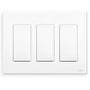MOES Smart Single Pole Light Switch, 2.4GHz WiFi Smart Wall Switch, Needs Neutral Wire, Multi-Control, Smart Life/TUYA APP Control, Voice Control with Alexa/Google Home, White 3 Gang