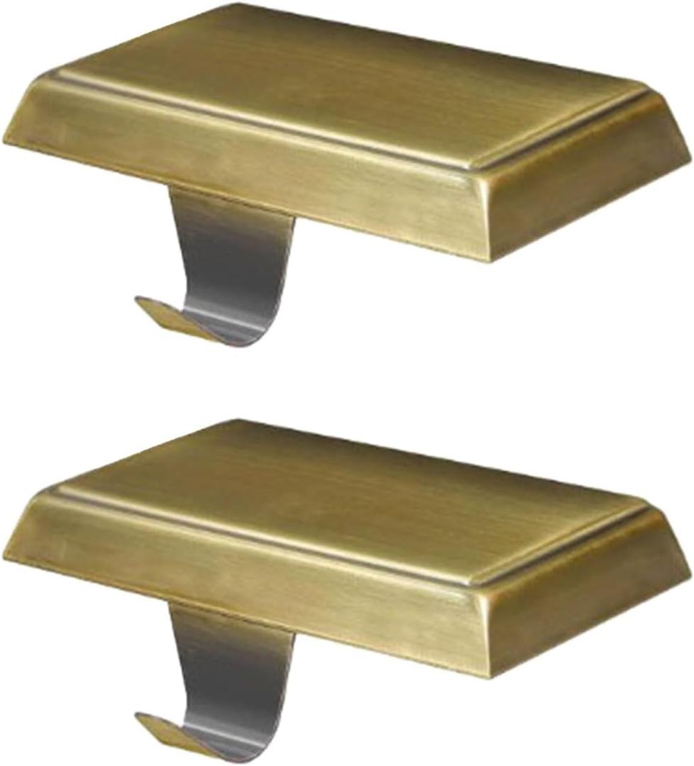 6Pcs Rectangular Stocking Hooks Christmas Non-Slip Stocking Holders Fireplaces Shelf Hook Tabletop Stocking Hangers