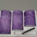 ANGELLOONG Purple LED Candles for Home Decor, Glass Flameless Candles with Remote, Set of 3 Battery Operated Pillar Candle for Fall Halloween Decoration