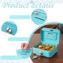 4 Pieces Small Money Box with Lock and Slot 4.5 x 3.3 x 2 Inch Metal Cash Box Set with Key Lock Metal Cash Boxs Piggy Bank Metals Coin Bank Gifts Without Money Tray (Black, Green, Gray, Pink)