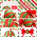 Riakrum 12 Pcs Christmas Candy Paper Lanterns 10 Inch Red Green White Christmas Hanging Paper Lantern Decorations Craft Sets for Xmas Party Supplies Indoor Outdoor Decor