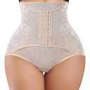 YERKOAD Tummy Control Panties for Women Shapewear Butt Lifter Short High Waist Trainer Corset Slimming Body Shaper Underwear (Medium, Beige)