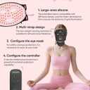 Red Light Photon Facial & Neck Mask with Remote Control, 7 Custom Modes with Infrared, Portable & Rechargeable with Timer for Home Use, 850nm Infrared & Red Light Masks, Black