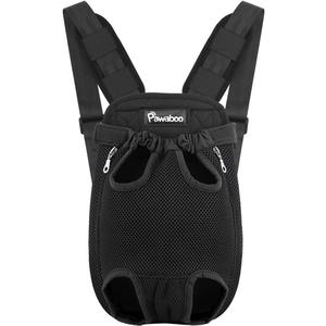 Pawaboo Pet Carrier Backpack, Adjustable Pet Front Cat Dog Carrier Backpack Travel Bag, Legs Out, Easy-Fit for Traveling Hiking Camping for Small Medium Dogs Cats Puppies 8-12lbs, Large, Black