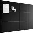Bumusty Large Cork Board 47"x35" Alternative - 12 Pack Felt Wall Tiles with 70 Safe Removable Adhesive Tabs, 30 Pushpins, Cork Boards for Walls Pin Board Bulletin Board Office Decor (Black)
