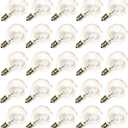 SUNSGNE Clear Globe G40 Bulbs Replacement Screw Base Light Bulbs 1.5-Inch, 5 Watt - Fits E12 and C7 Sockets, 25 Pack