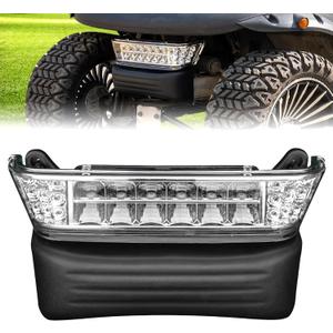 NOKINS Club Car Precedent Light Kit with Bumper for Club Car Precedent 2004-UP Electric Gas Golf Cart - 12V LED Headlight & Turn Signal Light(Fit #102524800/1025248-01) (Single Front Light)