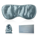 Sleep Mask 100% Mulberry Silk for Light Blocking, ZOESMIEN Eye Mask for Women Men Side Sleeper, Puffiness Dry Eyes Headache, Adjustable Strap, Christmas Gift Package, Misty Blue
