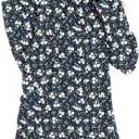 Women Sweaters Turtleneck Long Sleeve Tunic Tops Fall Lightweight Pullover Sweater (Medium, Blue-white Flo)