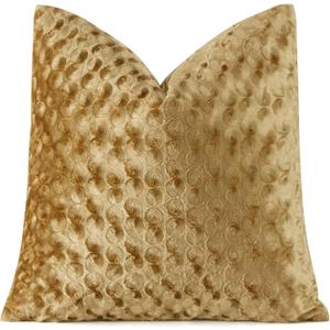 GIGIZAZA 20x20 Pillow Covers Set of 2, Gold Velvet Polka Dot Sofa Accent Throw Pillows Covers for Living Room Modern Cushion Pillows Covers (20" x 20" (Pack of 2))