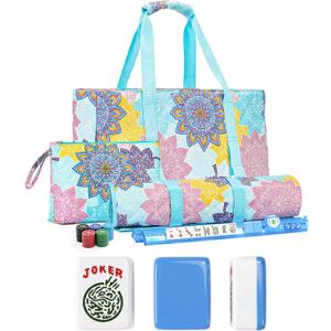 American Mahjong Tiles Set, 166 Tiles & 3 Dice & 4 Rack Pushers, 1.2 Inch Tiles