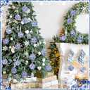 12 Pcs Chinoiserie Blue and White Balls Ornaments for Centerpiece Bowls Farmhouse Basket Tray Vases Decoration Gifts for Easter Basket Fillers Table Setting Spring Party, 2.75inch