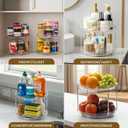 2 Tier Non-Skid Acrylic Lazy Susan Turntable Organizer - Rotating Spice Rack - Spinning Organization Tray for Kitchen, Pantry, Countertop, Closet, Bathroom, Vanity, Medicine Cabinet Organizing, 9.25''