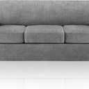 4 Piece T Cushion Sofa Slipcovers Stretch Couch Slip Cover for 3 Cushion Couch Sofa, Machine Washable for Living Room (Light Gray, 3 Cushions)