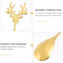 2PCS Stainless Steel Reindeer Spoons,Christmas Deer Head Shape Teaspoons Dessert Coffee Spoon Tableware Creative Tea Spoon Gold Stirring Demitasse for Coffee Tea Ice Cream Sugar Cake