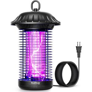 Buzbug LED Bug Zapper Indoor Outdoor, 10 Years Lifespan, 6.5ft Power Cord, IPX4 Waterproof, High-Voltage, Mosquito Zapper, Fly Trap Mosquito Trap, Fly Killer Fly Zapper -MO008C (New Black)