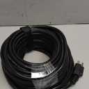 HUANCHAIN Indoor Outdoor Black Extension Cord 75 Ft Waterproof, 16/3 Gauge Flexible Cold-Resistant Appliance Extension Cable Outside, 10A 1250W 16AWG SJTW, 3 Prong Electric Cord, ETL