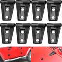 8 PCS Automotive Door Hinge Kit, Rustproof Door Hinge Protection Cover, ABS Waterproof Finish Automotive Door Hinge Trim Cover, Compatible with Jeep Wrangler (Black)