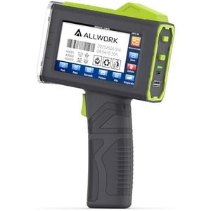 ALLWORK 12.7mm/0.5 Inch Handheld Inkjet Printer 16-Hour Continuous Printing, 5-Wheel Support for Expiry Date, Batch Number, Lot Code, Barcode, QR Code and Logo on Diverse Materials