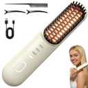 Go Brush Pro for Short Hair - 2026 Upgraded Cordless hair Straightening Brush, 4 Temperature Settings, Fast Heat, MCH Ceramic Care, 4000mAh Rechargeable Straightener for Frizz-Free Styling (beige)