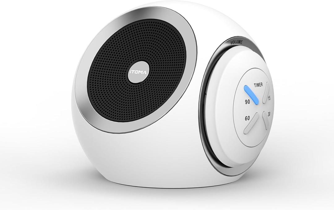 White Noise Machine, 30 Soothing Sounds Options Including Fan, Nature & White Noise, Sleep Timer, Bluetooth, Adjustable Volume, Sleep Sound Machine for Adults iTOMA 318