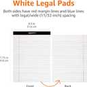 Amazon Basics Wide Ruled Lined Writing Note Pads for Office Supplies, 8.5" x 11.75", White, 12-Pack of 50 Perforated Sheets