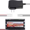 Tenergy NiMH Battery Pack 9.6V RC Battery, High Capacity 2000mAh Rechargeable Flat Battery w/Standard Tamiya Connector + 9.6V NiMH/NiCd Hobby Battery Charger w/Standard Tamiya Connector