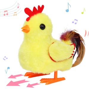 Hopearl Walking Chicken Pet Crow Chick Interactive Electronic Plush Toy Farm Animals Animated Gifts for Toddlers Birthday, Yellow, 8''