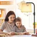 Ambimall Fully Dimmable Floor Lamp with 9W LED Bulb, Standing Lamp for Living Room with Adjustable Head, Modern Standing Tall Light with Rotary Switch for Office