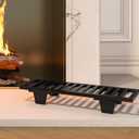 Fire Beauty Fireplace Log Grate,17''Firewood Log Burning Rack Holder,Fire place Log Grate Cast Iron,Heavy Duty Fire Grate,Wrought Iron Fire Place Grates,Fire Place Accessories,Firewood Stove Insert
