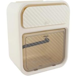 RASTKY Wall Mount Toilet Paper Holder Easy Drawer Storage Box for Bathroom, ABS PS 6.89 X 4.72 X 8.66in for Home Office (Cream White)