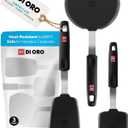 DI ORO Spatulas for Kitchen Use - 600F Heat-Resistant Silicone - Turner Spatula Set for Cooking - BPA Free Wide Pancake Spatulas - Egg Flippers for Nonstick Cookware Safe (3pc)