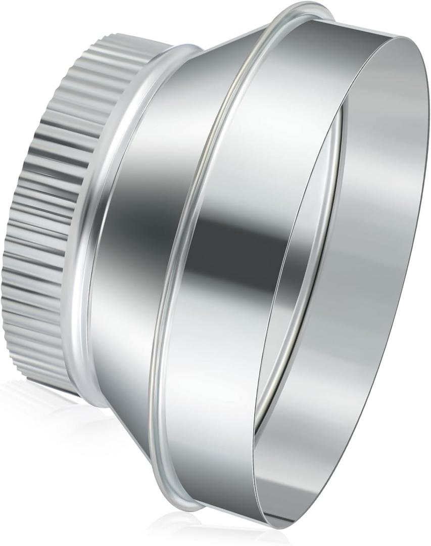 7 Inch to 6 Inch Duct Reducer Increaser Galvanized Steel Air Duct Adapter Round Crimped Pipe Connector Fitting Coupling for HVAC Ventilation Systems