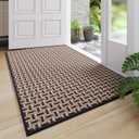 Indoor Door Mat Dirt 36x60 Resistant and Absorbent, Non-Slip Rubber Backing Floor Mats, Easy Clean Low-Profile Doormat for Entryway, Front Door, Inside Entrance Black