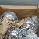 Haull 8 Pcs Large Disco Ball Set Silver Mirror Disco Reflective Ball with Hanging Ring Party Ornament Decoration for Stage Club Ballroom Dance Hall Wedding Prom Props(8'', 6'')