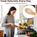 3-Piece Wooden Utensil Set for Cooking - Wooden Spoon, Slotted Spoon & Spatula - Non-Scratch, Heat Resistant Kitchen Tools for Non-Stick Pans, Baking & Stirring