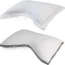 Eli & Elm | Best Ergonomic Side Sleeper Pillow for Neck Pain. Supportive Cooling Latex Fill with Luxury Breathable Cover. U-Shape Contoured Design. Queen Size Bed Pillow. (Pillow & Pillow Case)