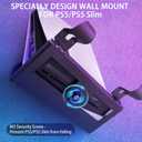 BracNova Wall Mount for All PS5 Models, Including Slim Pro & Original -Steel PS5 Wall Stand Kit with 2 Removable Controller Holder & Backrest-Mounts PlayStation 5 on a Wall by Your TV - Black