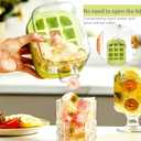 2-in-1 Ice Cube Bottle with Straw, Cool Summer Ice Maker Cup, Ice Cube Tray with Lid and Bin, Zero-Touch Press Design, Leakproof Ice Cube Mold for Freezer, Gym, Home & Travel (Green, 800ML)