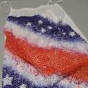 Pink Queen Sexy Beach Outfits Trendy Fashion Mesh Cover Ups for Swimwear Women Summmer Square Neck Sleeveless Color Patchwork Bikini Bathing Suit Coverup American Flag 01 XL