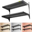1pack2 Tier 1.3x3ft Garage Shelving Wall Mounted, 400 lbs Load Capacity,15.6x36inch per Shelf Height Cassette Adjustable Floating Shelves, Black