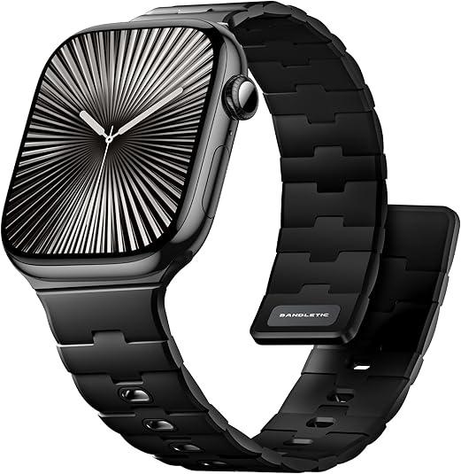 Bandletic Magnetic Silicone Watchband Compatible with Apple Watch Band 44mm 45mm 46mm 49mm 42mm 41mm 40mm 38mm Men Women, Strong Magnet Sport Strap for iWatch Series 11 10 9 8 7 6 5 4 Ultra SE 3 2 1