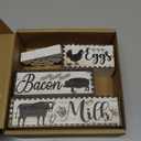 Jetec 4 Pcs Farmhouse Kitchen Decor Wooden Tiered Tray Decor Cow Rooster Pig Rustic Bathroom Signs Decorative Faux Stacked Table Centerpiece Block Sign for Home Living Kitchen Dining Room Shelf