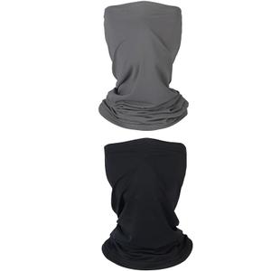 Mandydov Summer Cooling Neck Gaiter Face Mask Breathable Balaclava, UV Protection Wind Dust Proof Face Cover Scarf, Grey & Black, Pack of 2