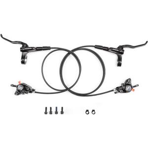 MT200 Hydraulic Brakes with SM-RT56 160/180mm Rotors, Left Front 850mm Right Rear 1550mm Hydraulic Brakes Aluminum Alloy Levers with Calipers Bike Disc Brakes